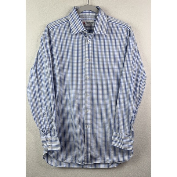 Turnbull &‎ Asser Dress Shirt Men's 16.5 42cm Gingham Exclusive Luxury England